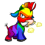 Angry rainbow moehog (old pre-customisation)