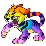 Close Attack rainbow kougra (old pre-customisation)