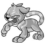 Close Attack silver kougra (old pre-customisation)