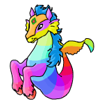 Happy rainbow peophin (old pre-customisation)