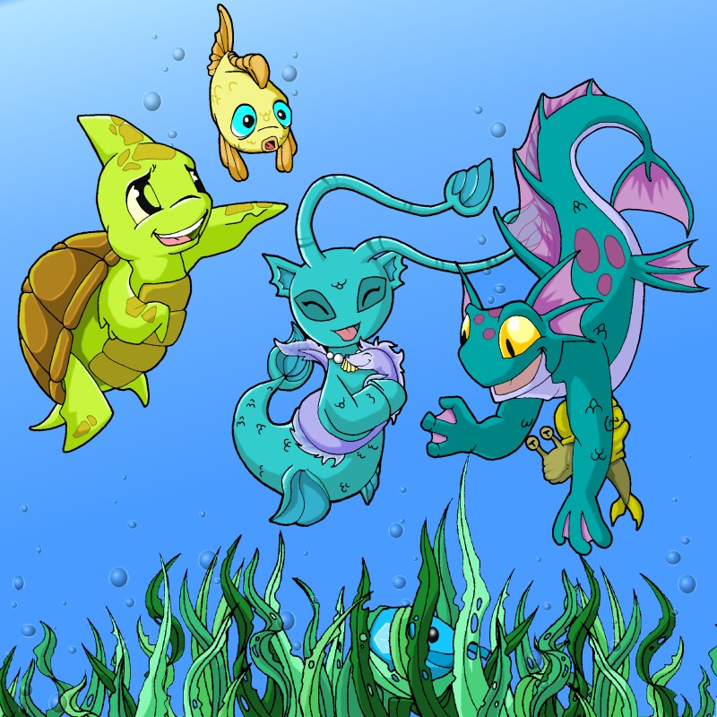 Maraquan pets! by chillis3 The one on the left is a Maraquan Shoyru, the mi...