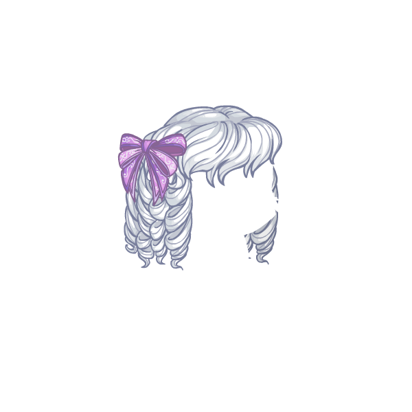 Curly White Wig With Bow Infinite Closet Neopets customization