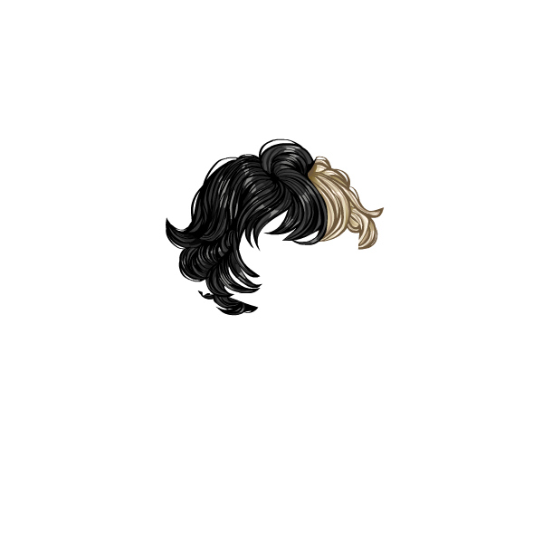 Short Black and White Wig Infinite Closet Neopets customization