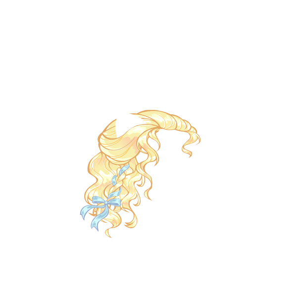 Blue Ribbon and Blonde Wavy Wig Neopets Wardrobe
