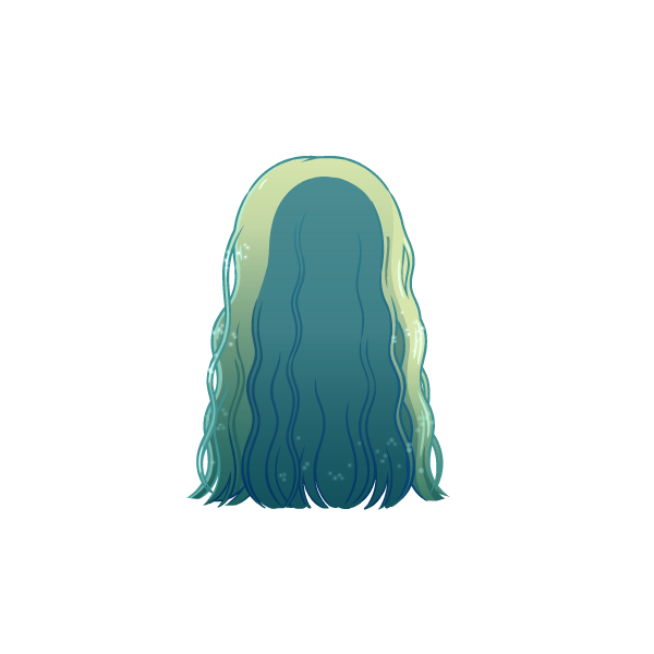 Curly Enchanted Forest Green Wig Infinite Closet Neopets customization clothing and wearables database