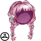 Thumbnail for Pink Braided Pigtails with White Ribbons Wig