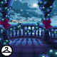 Holiday Nighttime Balcony Background