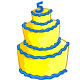 Yellow and Blue Birthday Cake