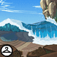 What is the price range for a rocky ocean background on Neopets?