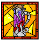 Elemental Vial Stained Glass Window