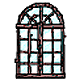Large Patterned Arched Window - r87