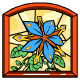 Stained Glass Star of Paradise Flower Window