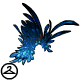 A gorgeous headgear with gem-encrusted blue feathers.