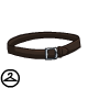A simple black leatherette belt.