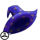 A purple wizard hat... thankfully this one doesnt talk!