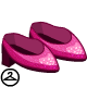 Hit the streets in style wearing these low-heeled magenta shoes.
