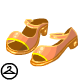 These light brown peep toe shoes with gold trimming will go with any outfit.