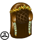 Brown, straight, long hair with an emerald embedded gold crown.