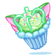 Green Acara Sprinkle Cupcake
