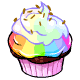 Cupcake with Rainbow Frosting