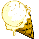 A hefty portion of vanilla ice cream inside a waffle cone.