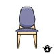 A stylish, practical purple chair.