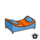 Funky Blue and Orange Sofa