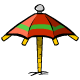 Red and Green Striped Parasol