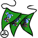 Display your love for your Blumaroo character with this colorful garland! This item is only available if you have a virtual prize code from Neopets: Puzzle Adventure Video Game!