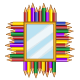 Color Pencils Mirror Frame