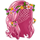 Thumbnail for Dyeworks Pink: Crown of Flowers Spring Wig