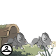 Thumbnail art for Dyeworks Grey: Playful Faellies on a Moss Log Foreground