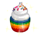 8th Birthday Rainbow Cupcake