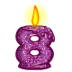 8th Birthday Glitter Wish Candle