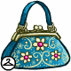This silk purse is a dazzling blue.
