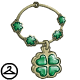 A dazzling shamrock-shaped necklace encrusted with emeralds.