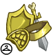 This shoulder armour is quite heavy. It must be made of real gold. This is the 4th NC Collectible item from the Defenders of Neopia Collection - Y15.