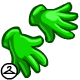 A simple pair of green gloves.