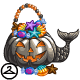 This trick-or-treat bag isnt just gourd, its great! This item is only wearable by Neopets painted Maraquan. If your Neopet is not painted Maraquan, it will not be able to wear this NC item. This NC item was obtained through Dyeworks.