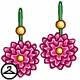 These pretty earrings have a floral scheme.
