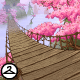 Cherry Blossom Bridge Background