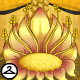 A shiny golden flower for a throne.