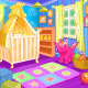 This playroom doubles as a nursery and will keep your little one stimulated with bright colours and tons of things to do!