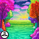Thumbnail art for Rainbow Forest Sunset Background