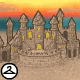Lighted Sand Castle Background
