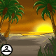 Giant palm trees make this tropical sunset even better to gaze at.