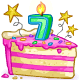 7th Birthday Cake Slice #1