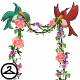 A beautiful garland of flowers held up by Beekadoodles!