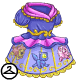 This dress is reminiscent of the carousel at Roo Island. This item was awarded in the Y14 Masks of Dread NC questing event.