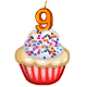 9th Birthday Confetti Cupcake